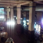 Panoramic view from the mezzanine! That pink glow is the wild boar.