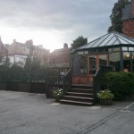 The conservatory bar and beer terrace.