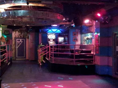 The dancefloor and some of the arcade machines.
