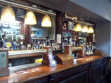 The bar looks a lot like the bar in every other chain pub.