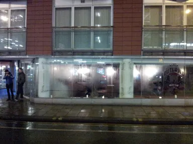 This is really what it looks like from the outside on a cold day. Look for the steamy windows.