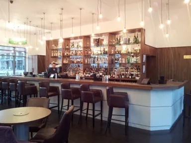 The bar area. Bottles of everything.