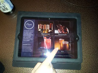 The iPad menu. Emily was captivated!
