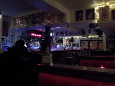The bar area. Check out the massive booths!