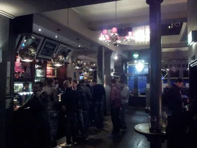 Inside. Lots of space and pleasant enough atmosphere.