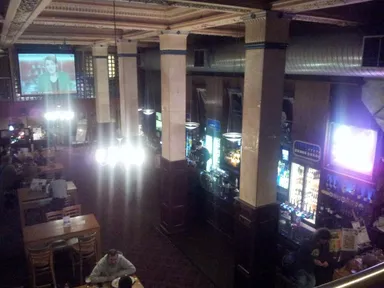 Panoramic view from the mezzanine! That pink glow is the wild boar.