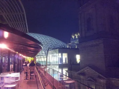 The church and Trinity's dome from the roof garden.