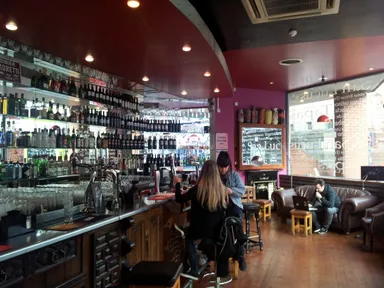 The bar area is very pleasant. We liked the "antique dresser" look of the bar.