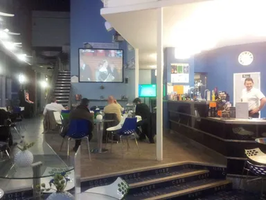 The main bar area. These are all Man U fans. (Shhh....)