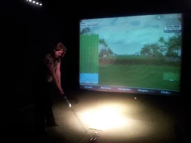 Here we are on the "driving range" at "Golf."