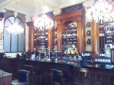 The bar. Posh-looking but surprisingly relaxed.