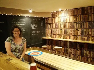 Emily & Shuffie the sentient shuffleboard.