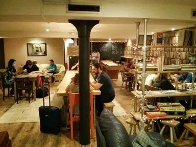 Downstairs there is a lot more space to enjoy your beer & cured pig-meat.