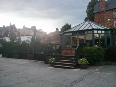 The conservatory bar and beer terrace.