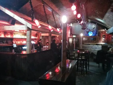 The shed-like atmosphere inside. It's pretty small.