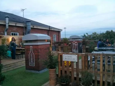 The roof garden. Astroturf is extremely classy.