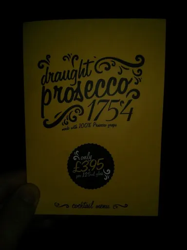 Draught prosecco! Amazing!