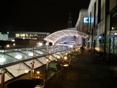 The roof terrace offers great views of the roof of Trinity.