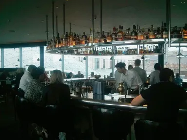 The 360-degree bar inside.