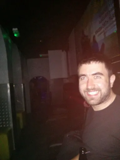 The crazed maniac look is normal when I am in an indie club.