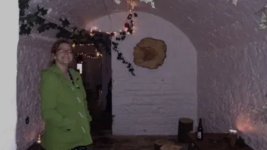 Emily is very excited to be in the mysterious wood.