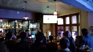 The upstairs bar. No shortage of TVs up here either.