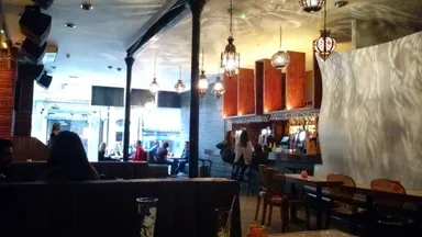 The bar area. It's still early so it's not too crowded yet.