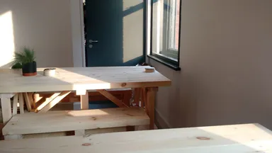 Some of the giant tables on the middle floor.