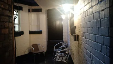 A tiny beer garden. Just enough space to do some cosy cooartin' of Mary Jane.