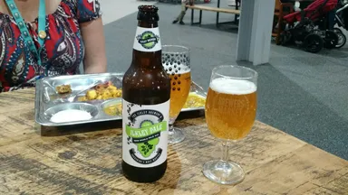 Sensibly sharing a bottle, since we're both on our lunch break.