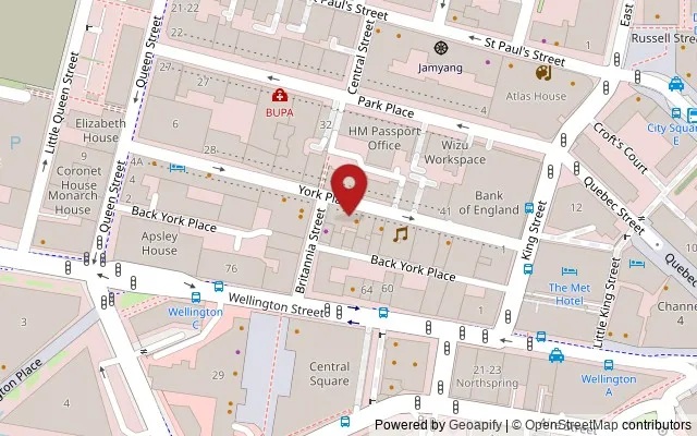 Map showing the location of 11 York Place, Leeds LS1 2DS,