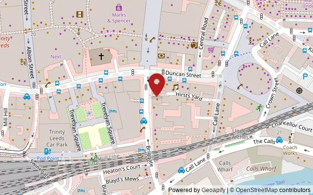 Map showing the location of 157 - 158 Lower Briggate, Leeds LS1 6BG