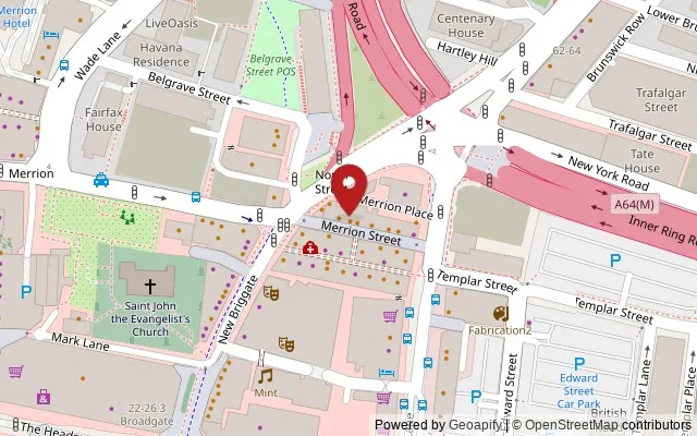 Map showing the location of 18 Merrion St, Leeds LS1 6PQ