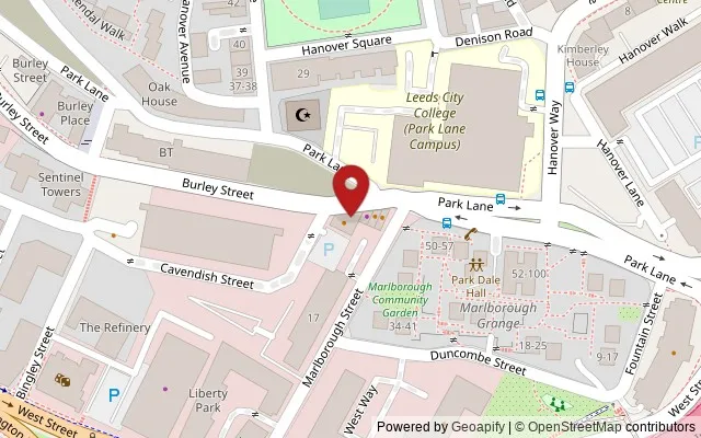 Map showing the location of 9 Burley Street, Leeds LS3 1LD