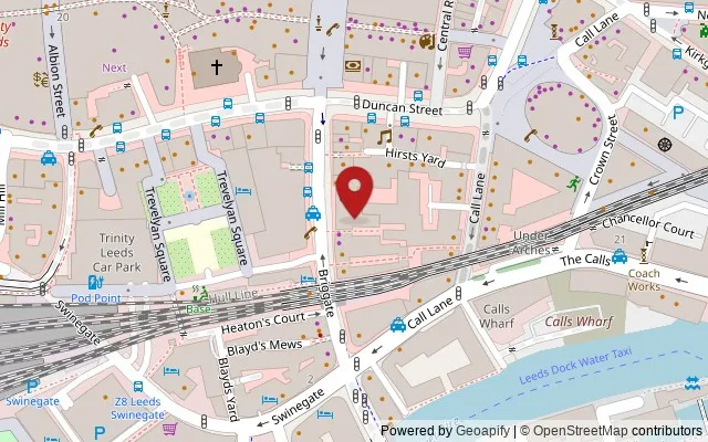 Map showing the location of 167-168 Lower Briggate, Leeds LS1 6LY