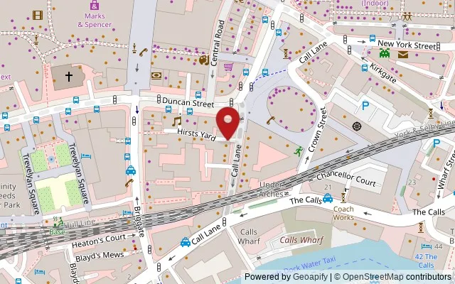 Map showing the location of 38 Call Lane, Leeds LS1 6DT