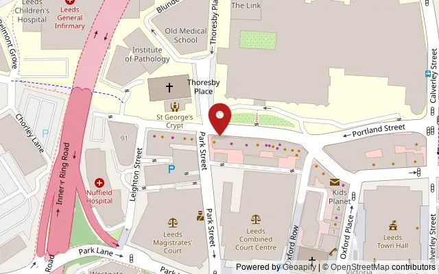 Map showing the location of 69 Great George Street, Leeds LS1 3BB