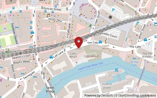 Map showing the location of 57-59 The Calls, Leeds LS1 7BT,