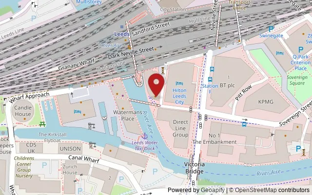 Map showing the location of 1 Little Neville Street, Granary Wharf, Leeds LS1 4ED