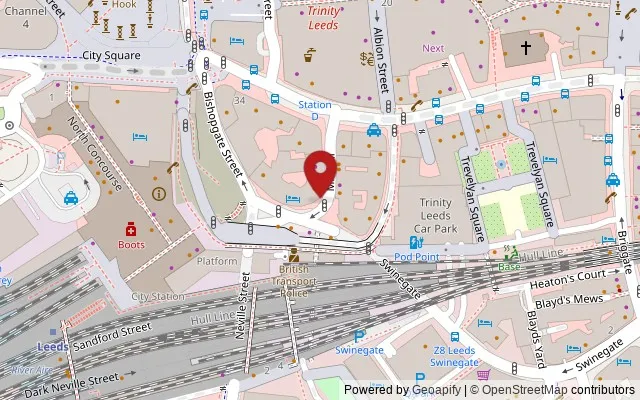 Map showing the location of Mill Hill, Leeds LS1 5DQ