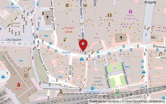 Map showing the location of 55 Boar Lane, Leeds LS1 5EL
