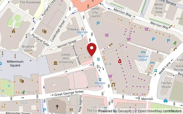Map showing the location of 43 Woodhouse Lane, Leeds LS1 3HQ,