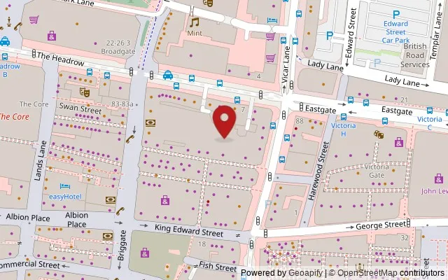Map showing the location of Bramleys Yard, The Headrow, Leeds LS1 6PU