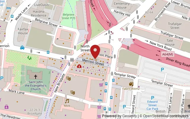 Map showing the location of 14 Merrion Street, , Leeds LS1 6PQ