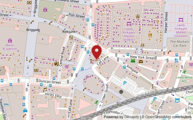 Map showing the location of 10-12 Call Lane, Leeds LS1 6DN