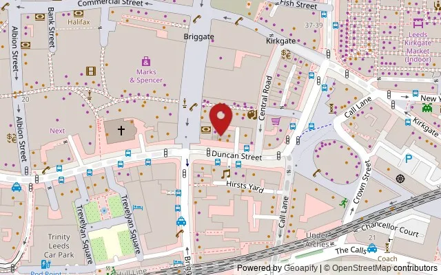 Map showing the location of 7 Duncan Street, Leeds LS1 6DQ