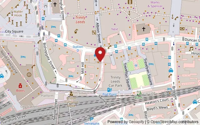 Map showing the location of 4 New Station Street, Leeds LS1 5DL