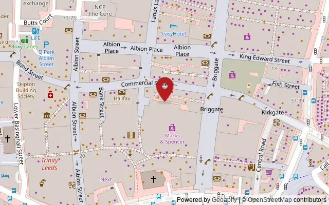 Map showing the location of 4 Turk's Head Yard, Leeds LS1 6HB