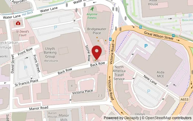 Map showing the location of Back Row, Leeds LS11 5PL