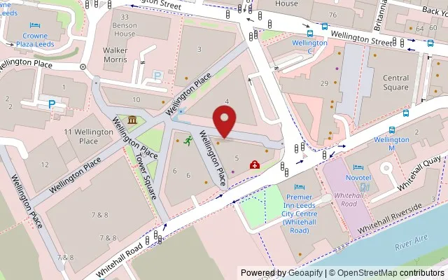 Map showing the location of 5 Wellington Place, Leeds LS1 4AP